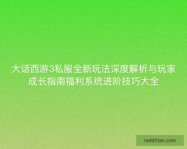 大话西游3私服全新玩法深度解析与玩家成长指南福利系统进阶技巧大全
